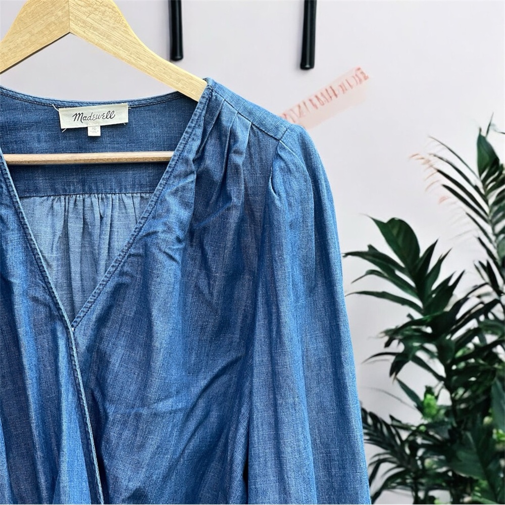 Madewell Denim Wrap Top - Picture 4 of 12
